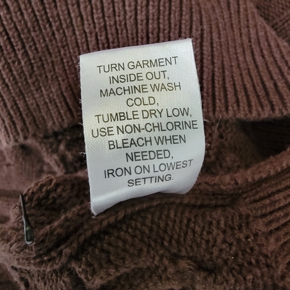 Playboy PacSun Crop Sweater Top Small Bunny Boxy Cable Knit Brown - Picture 7 of 7